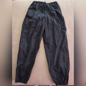 Vintage M Sport Pant Mens Large Black Windbreaker Joggers Ankle Zip black pants